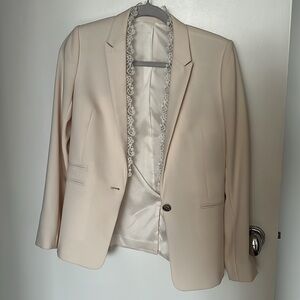 Cream Kooples blazer with lace